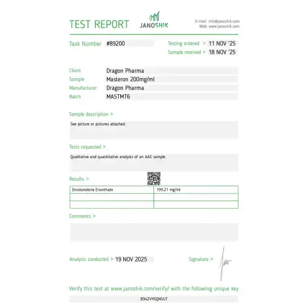 Dragon Pharma Masteron 200 Lab Tests 2025