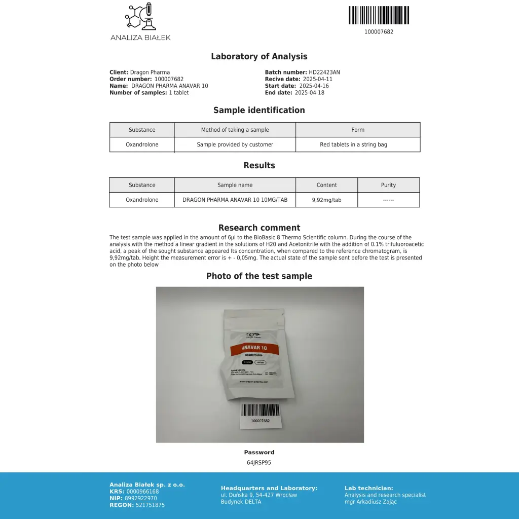 buy Anavar 10 Dragon Pharma, Europe