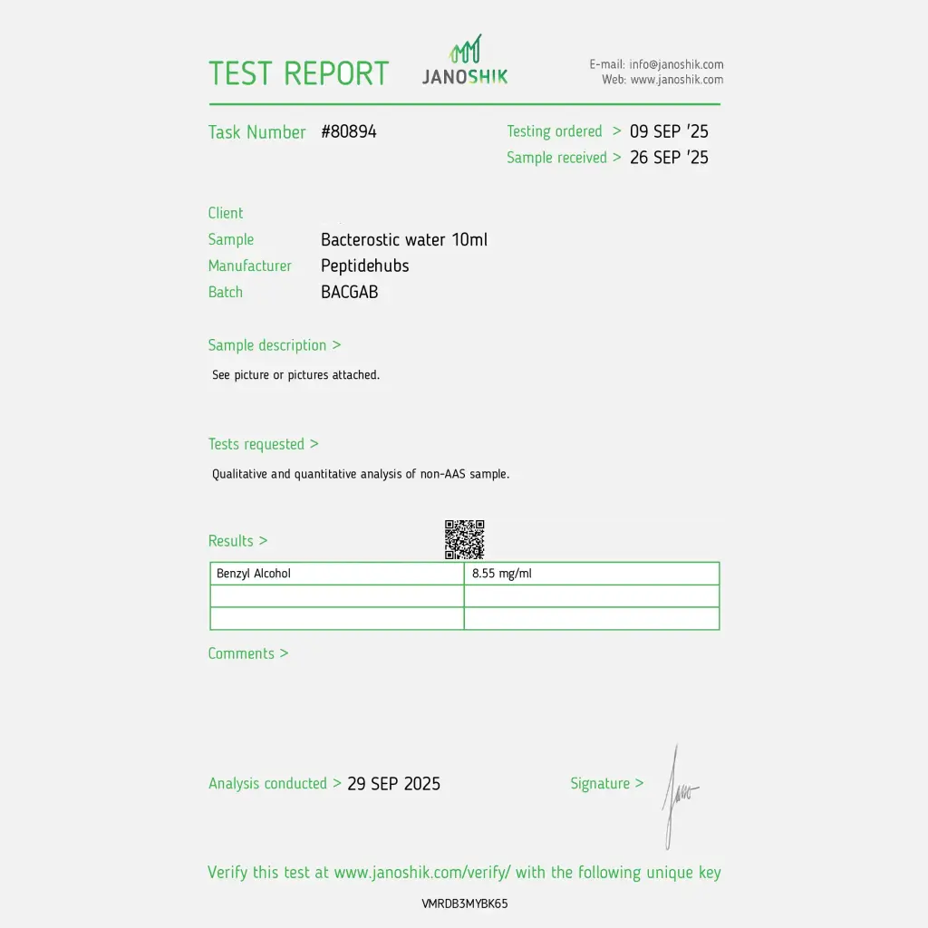 buy Bacteriostatic Water Peptide Hubs