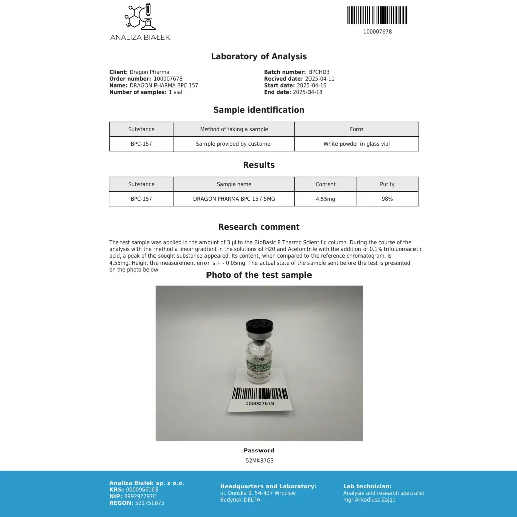 buy BPC 157 Dragon Pharma, Europe