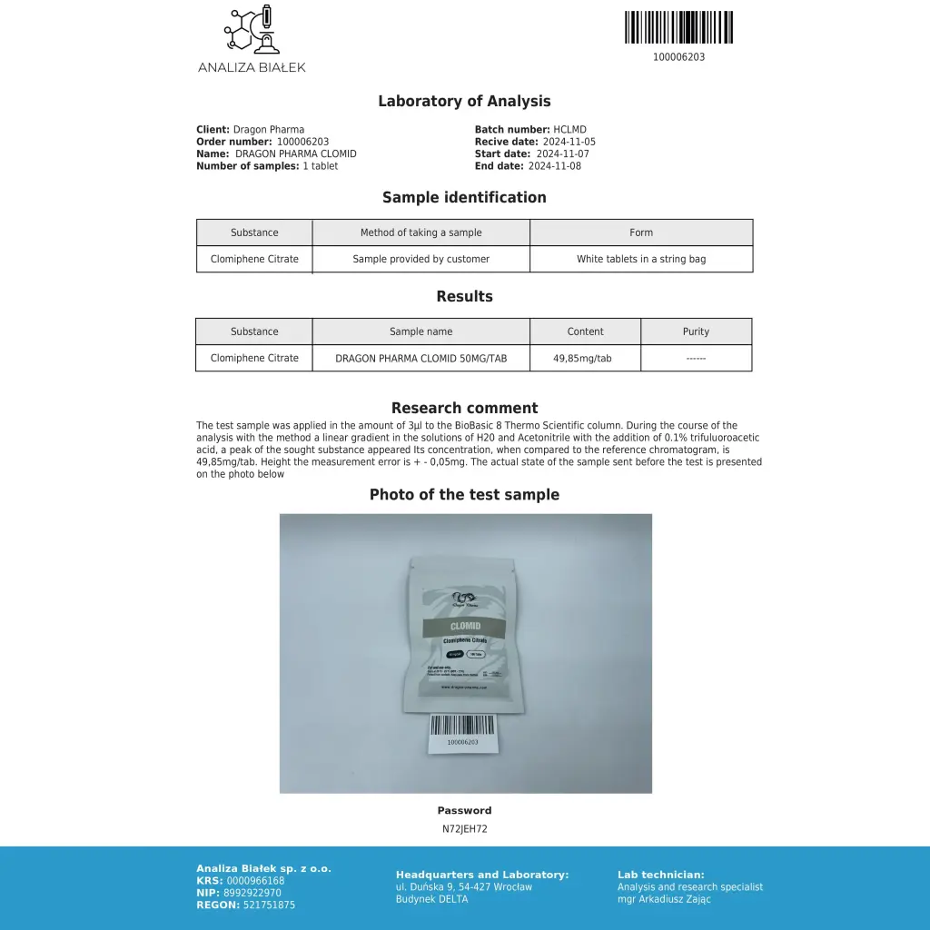 buy Clomid Dragon Pharma, Europe