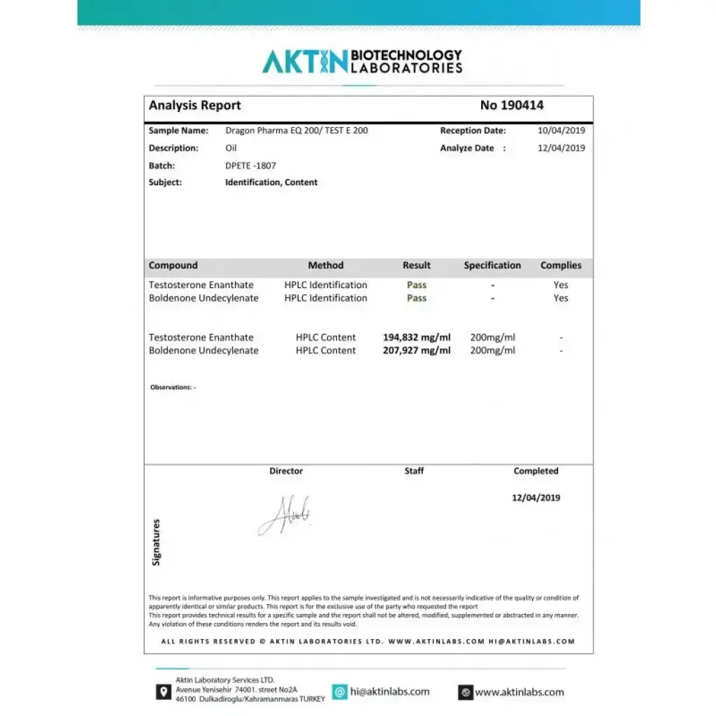 eq200/teste200 lab test