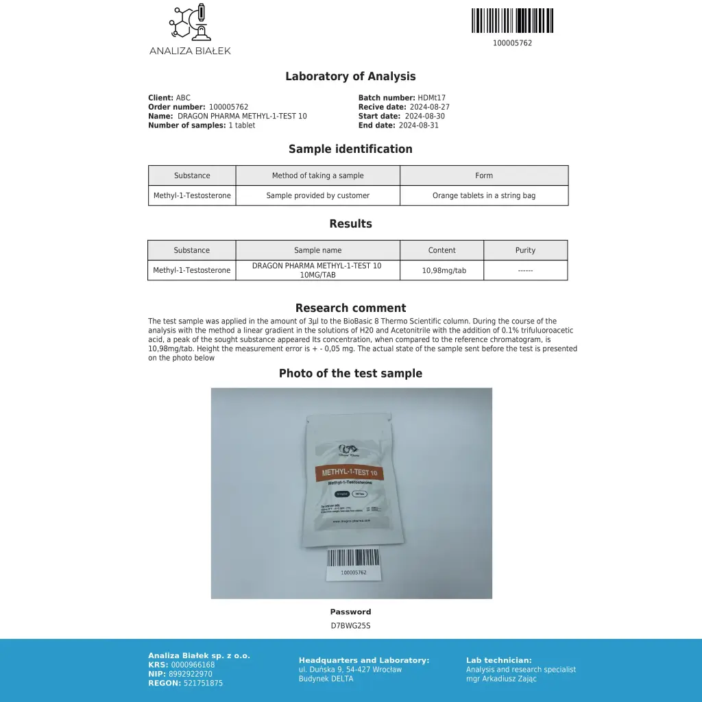 buy Methyl-1-Test 10 Dragon Pharma, Europe