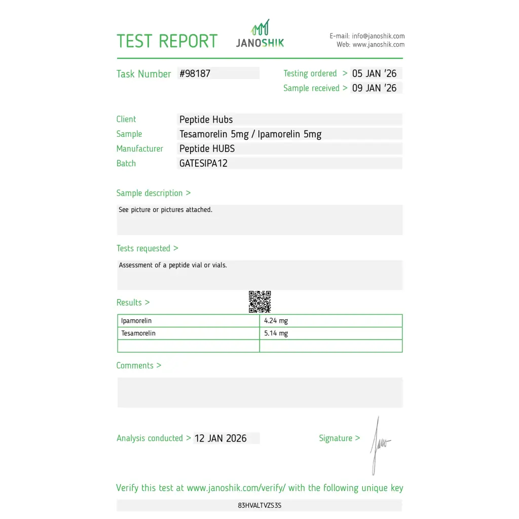 buy Tesamorelin / Ipamorelin 5/5 mg Peptide Hubs
