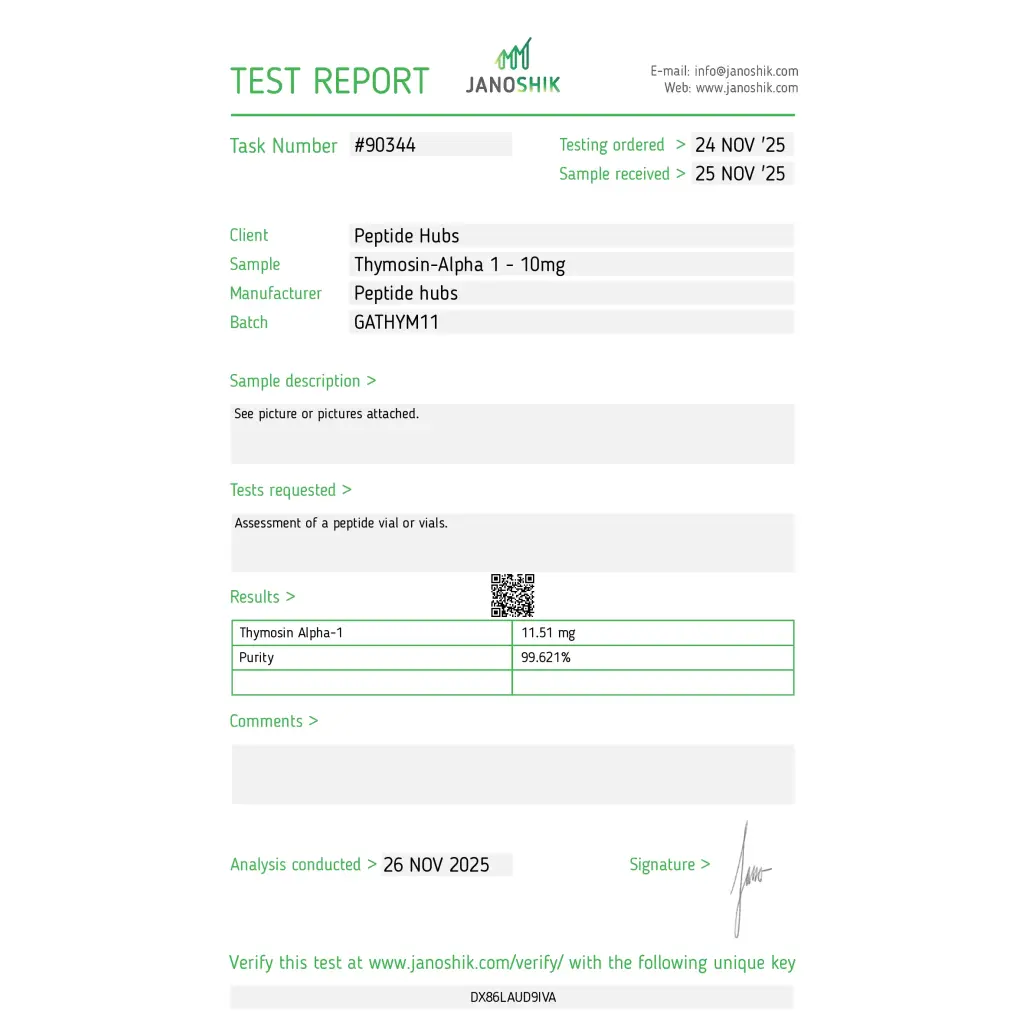 buy Thymosin Alpha-1 10mg Peptide Hubs