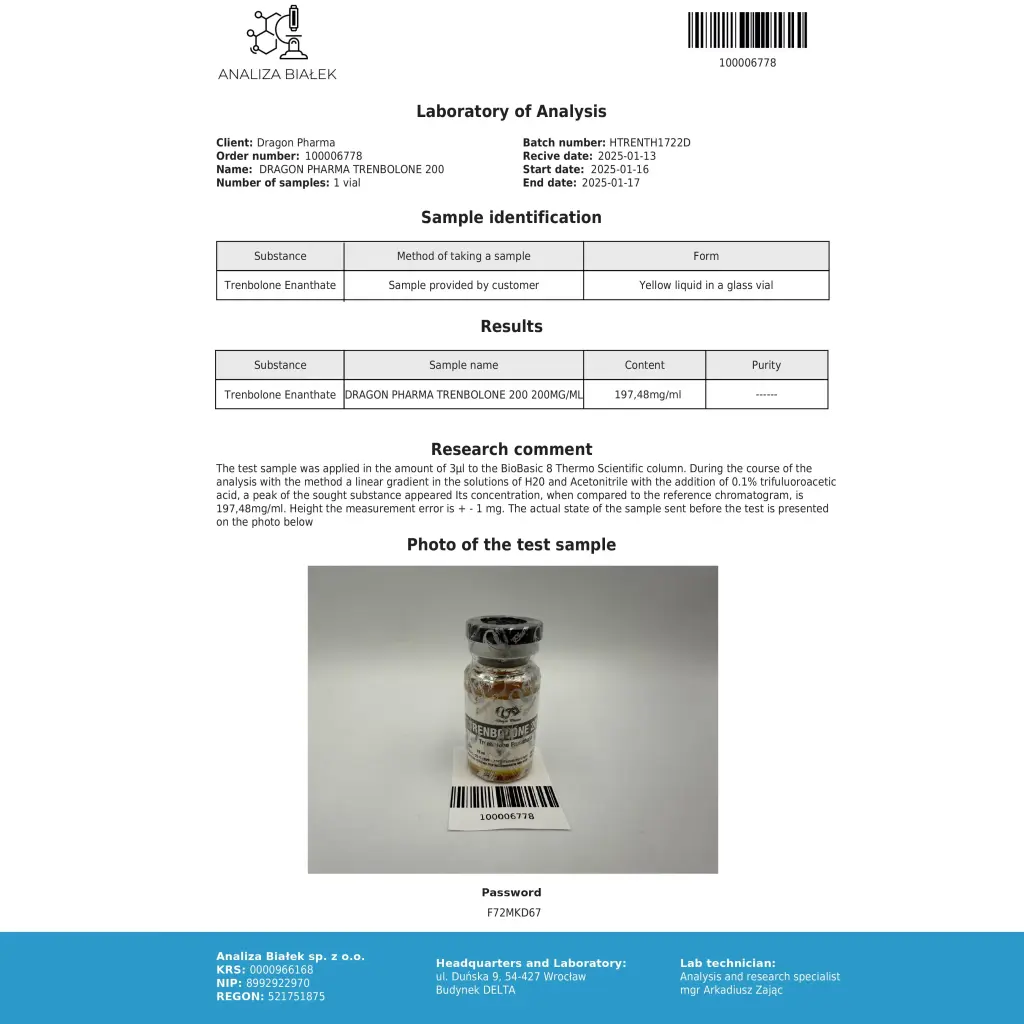 buy Trenbolon 200 Dragon Pharma, Europe